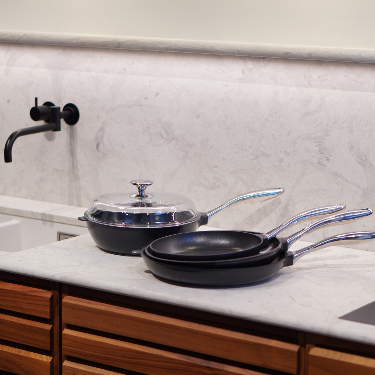Frying pans + sauté pan, Ceramic Non-stick | 4-set