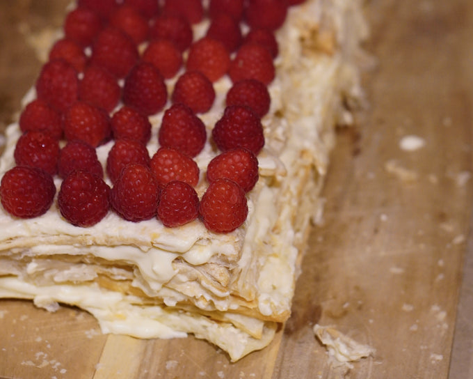 Lazy Napoleon cake from puff pastry