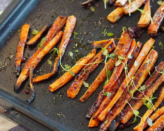 Christmas Vegetables with Sticky Lingonberry Glaze