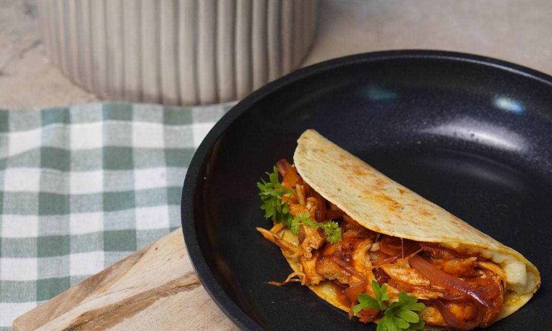 Krispiga quesadillas med BBQ-kyckling