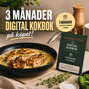 Digital kokbok med presentkort, texten ”3 månader tillgång”